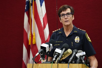 Honolulu Police Department Chief Susan Ballard speaks during Pearl Harbor shooting press conference.