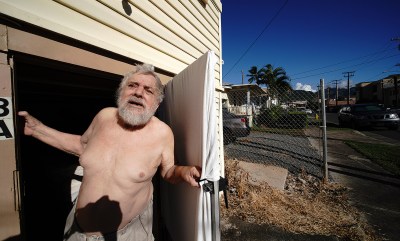 Makahiki Way apartment resident Will Wieneke speaks to reporter.