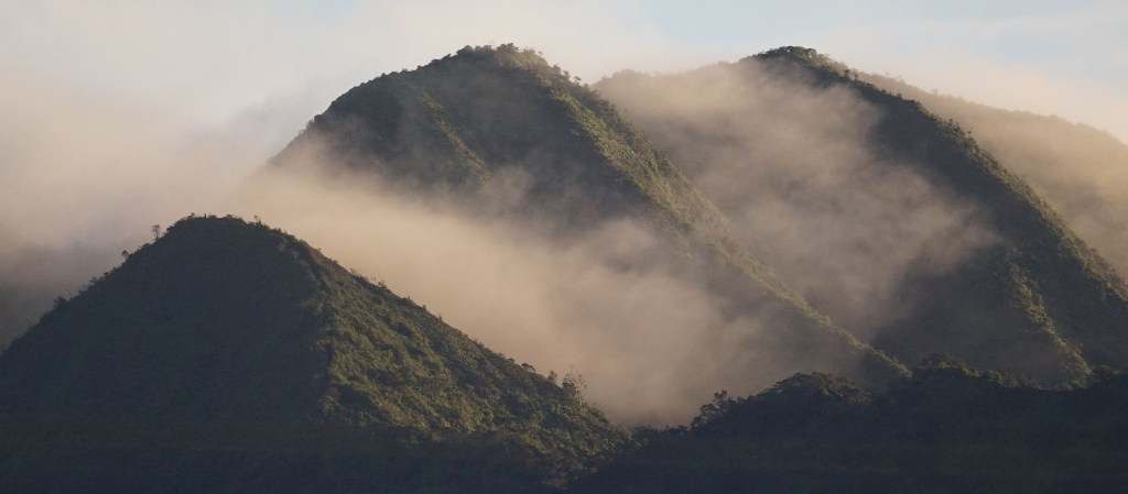 Manoa Valley Sunrise clouds on Koolau Mountains.