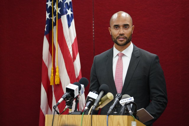 US District Attorney Kenji Price speaks during Pearl Harbor Shooting press conference.