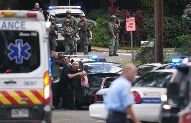 HFD and Honolulu Police Department officers respond to a shooting near La Pietra.