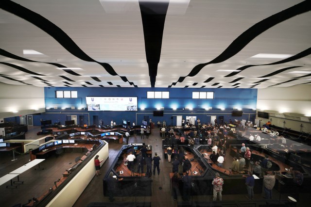 Joint Traffic Management Center computer screens overview.
