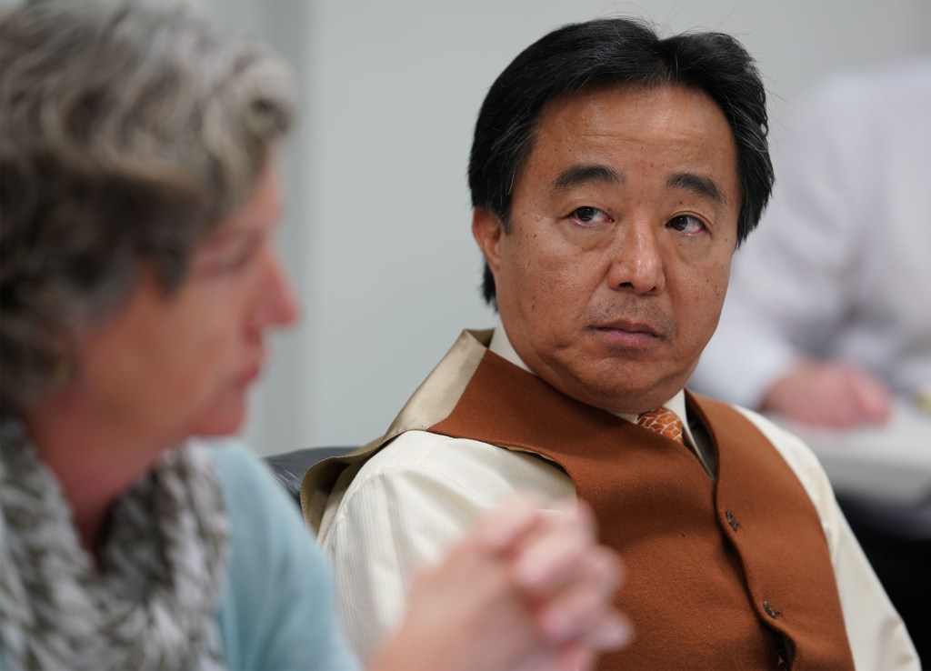 Chair Senator Glenn Wakai listens as Senator Thielen questions testifier.