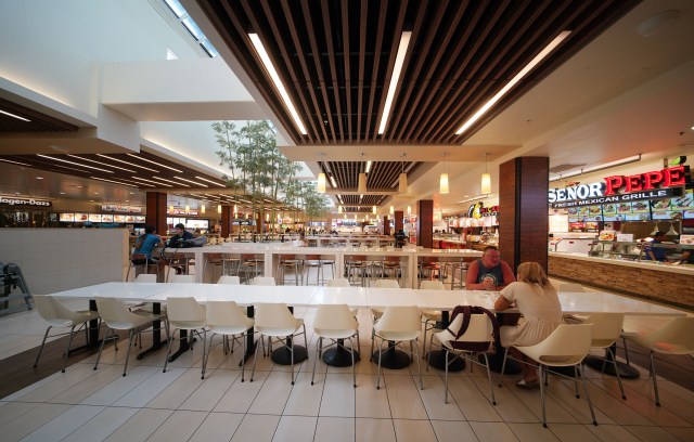 Ala Moana Shopping Center food court dining area. Not sure if this was just a slow time or the scarce crowds were due to Coronavirus concerns.