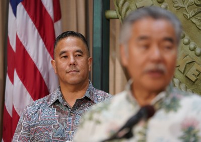 Governor David Ige announces the supplemental emergency proclaimation and the appointment of HIEMA General Ken Hara to incident commander before COVID-19 / Coronavirus outbreak.