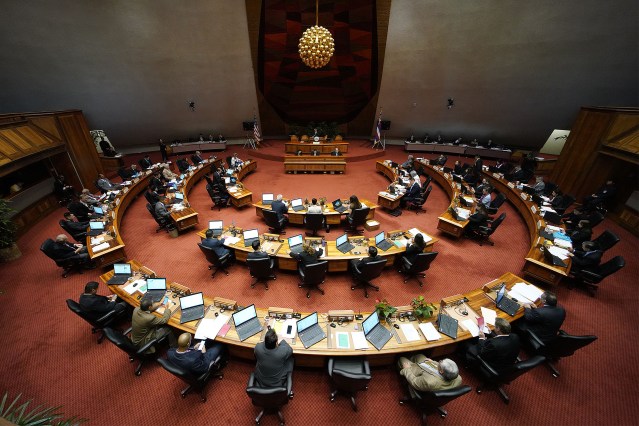 Wide view of the House floor. Legislature Crossover 2020