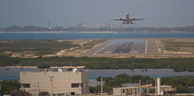 Korean Airlines aircraft takes off from Daniel K Inouye International Airport.