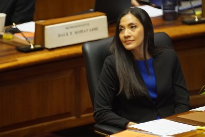 Representative Val Okimoto during crossover.