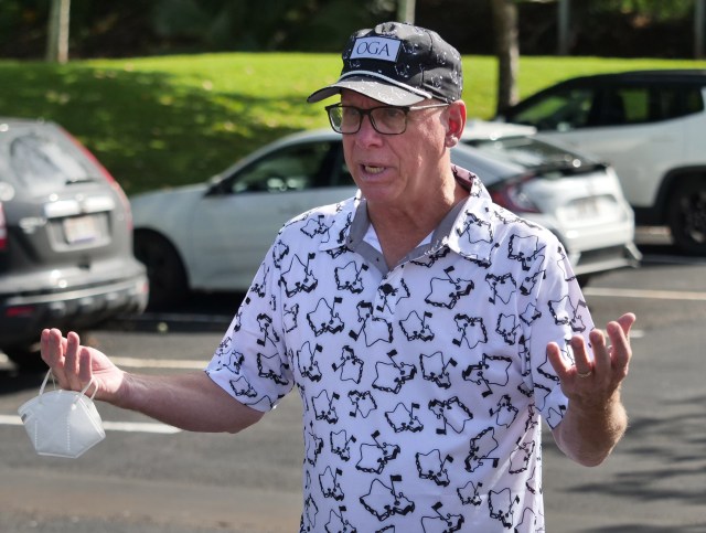 Dr. Scott Miscovich was on-sight to oversee the COVID Command Mobile Unit volunteers as they screened and tested Hawaii residents who showed up for the free drive through testing event in Wahiwa,HI on Wednesday, April 22, 2020. (Ronen Zilberman photo Civil Beat)