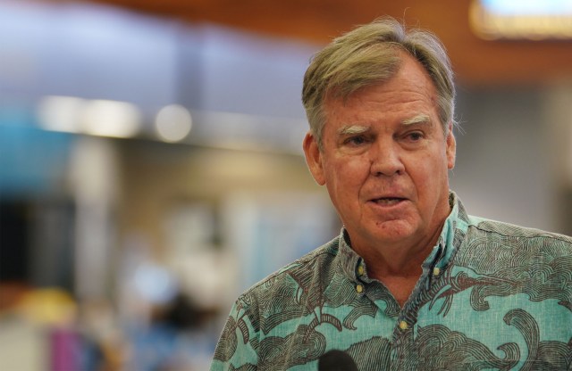 Dept of Health Director Dr Bruce Anderson answers media questions after Governor Ige announced that if travelers are negative on a COVID-19 pretest, no quarantine. June 24, 2020