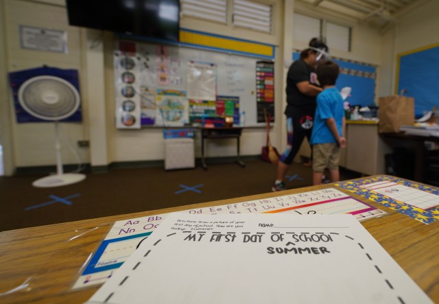 Kaneohe Elementary School summer school ‘My First Day of Summer School’ during COVID-19 pandemic. June 12, 2020