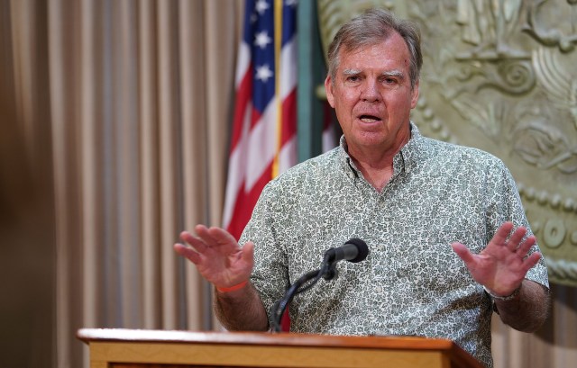 Department of Health Director Dr. Bruce Anderson gestures during a press conference announcing a spike of 41 new cases of COVID-19. July 7, 2020