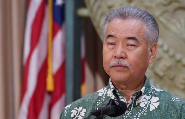 Governor David Ige during press conference where he mentioned measures he was going to veto. August 31, 2020