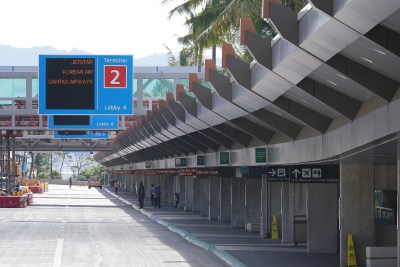 Terminal 2 signs at Daniel K Inouye International Airport.