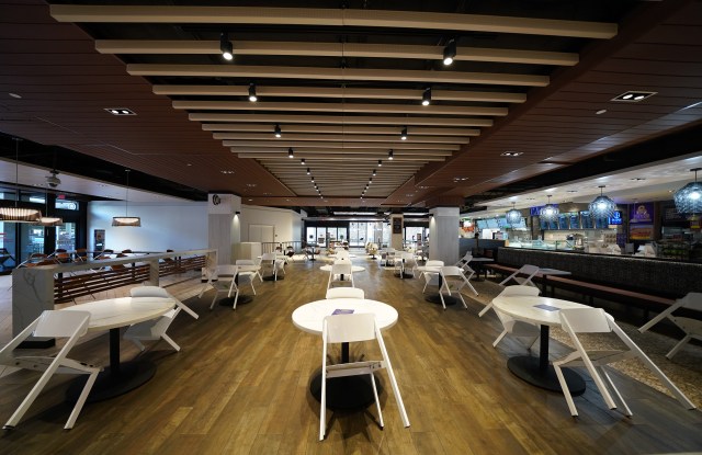 The Lanai, Ala Moana Center foodcourt with the dining area closed due to Mayor Caldwell’s stay at home order during a spike of COVID-19 cases on Oahu. Some vendors were open serving take out only during the Mayor’s order. September 3, 2020