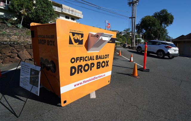 Official Ballot Box during the 2020 General Election at Kanewai Field.