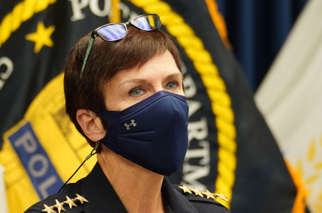 Honolulu Police Chief Susan Ballard speaks to media about the recent Ahuimanu shooting death on December 28, 2020
