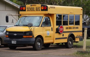 Lanai High and Elementary School school bus.