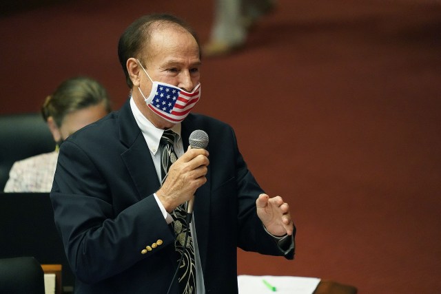 Representative Gene Ward speaks during house floor session. April 8, 2021