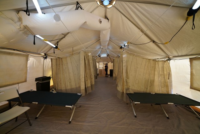 Inside view of Straub Medical Center’s tent outside the Emergency room during Covid-19 surge.