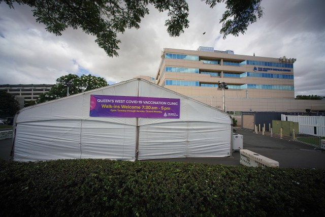 The Queen's Medical Center West Oahu Covid-19 triage tent. August 24, 2021