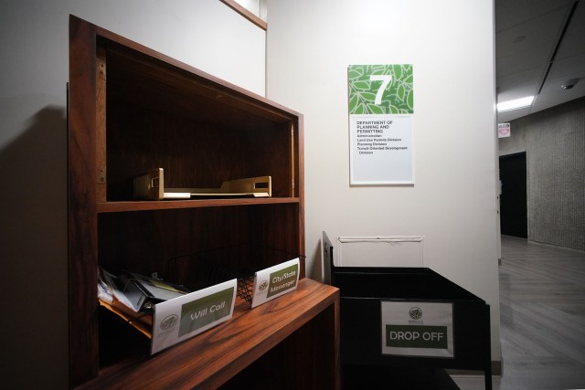 Drop box at the Department of Planning and Permitting, 7th floor, located in the Fasi Building.