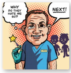 A caricature of Lt. Gov. Josh Green on the AFC website.