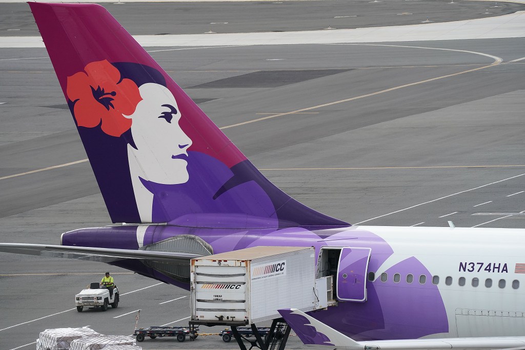Hawaiian Airlines parked at Daniel K. Inouye International Airport.