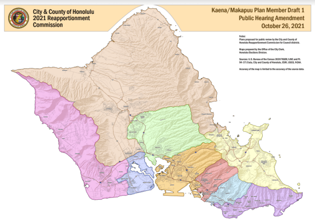 The proposed map is the Kaena/Makapuu Plan Member Draft 1 Public Hearing Amendment.