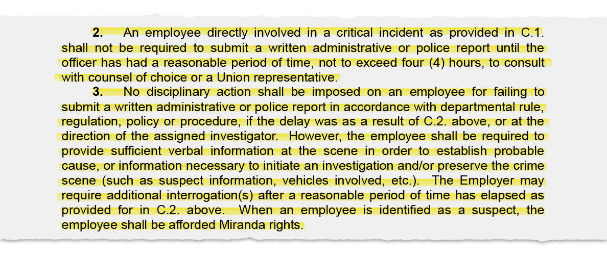 Clipping of SHOPO 2021 contract pg24