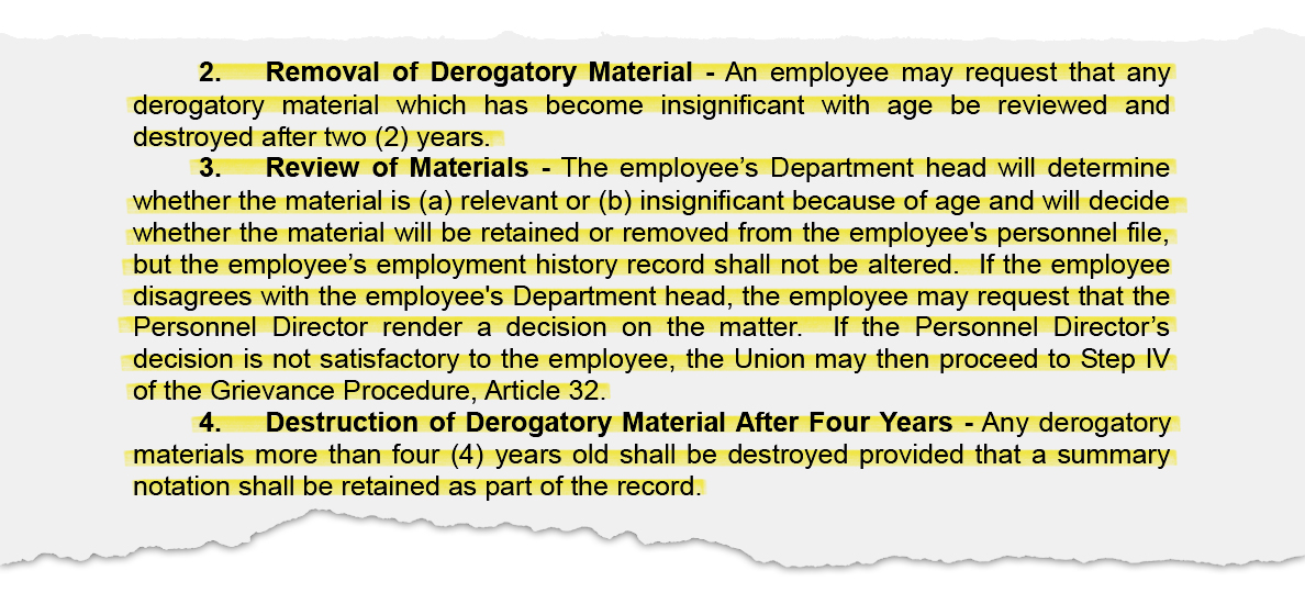 Clipping of SHOPO 2021 contract pg43