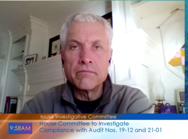 Rep. David Tarnas at a House investigative committee hearing in 2021