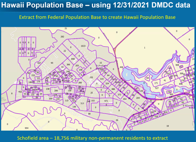 Schofield Barracks Reapportionment Census Block Extraction