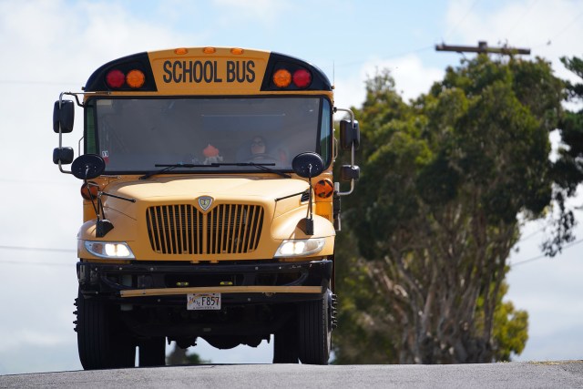 Waimea Middle School's bus. Owned by the school, gift from a donor.