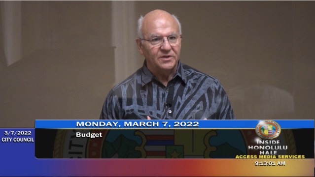 Honolulu Mayor Rick Blangiardi speaks about budget at Honolulu City Council