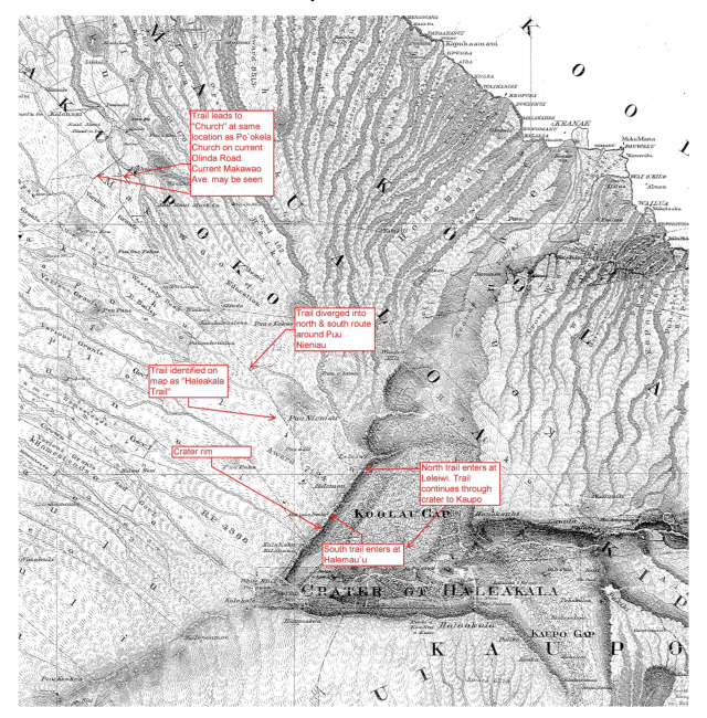 A map of Haleakala Trail