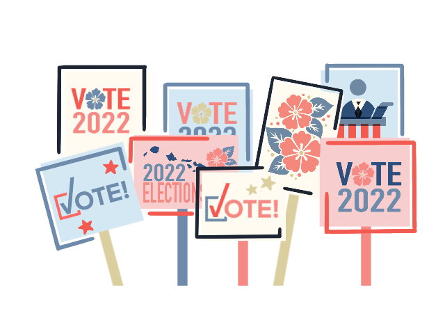 Election illustration of a political signs