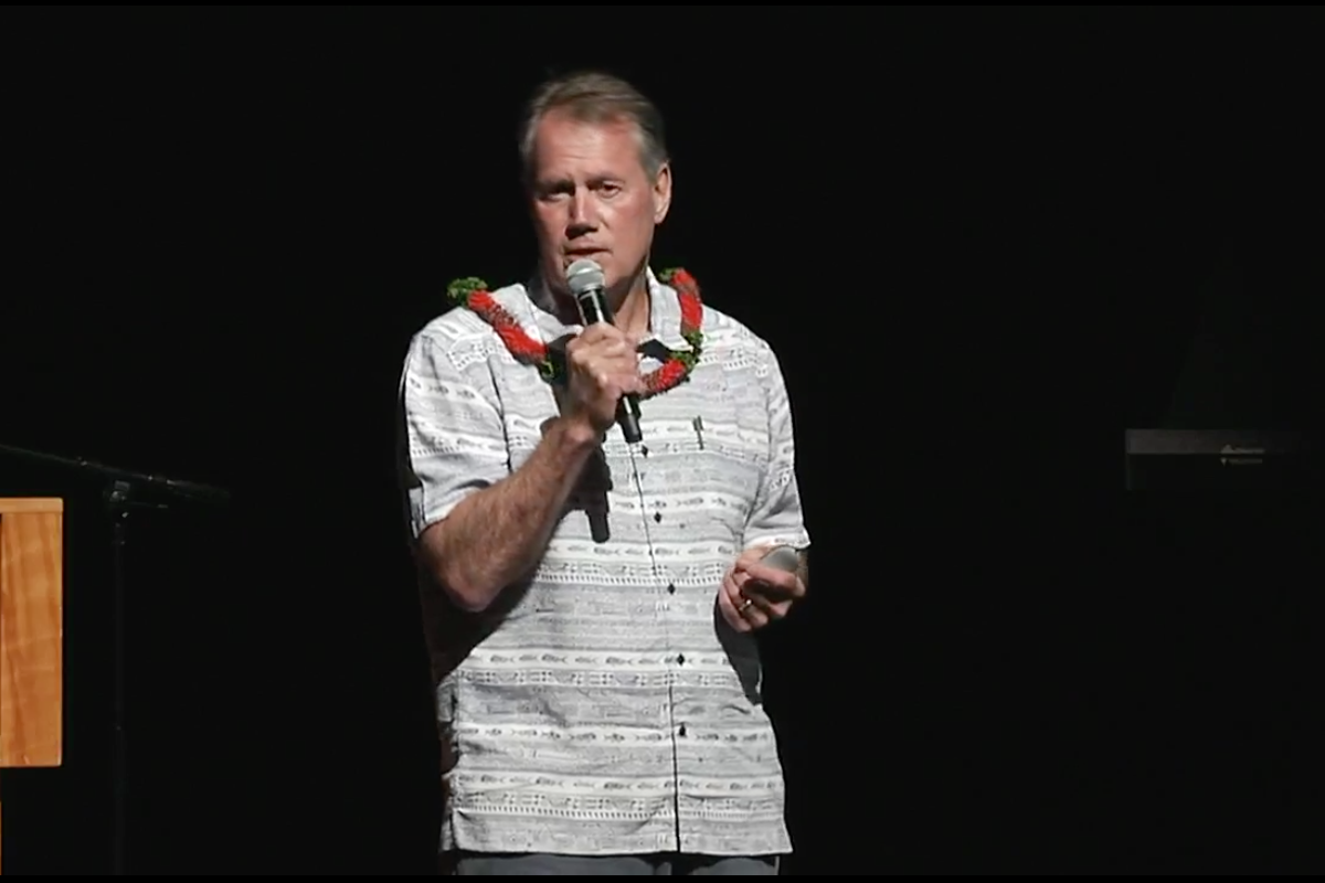 Rep. Ed Case speaks at a Red Hill town hall on June 20, 2022.