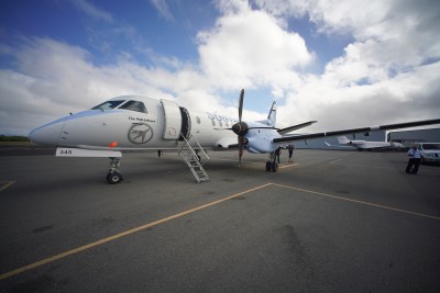 Mokulele Airlines Saab aircraft at Daniel K. Inouye International Airport.
