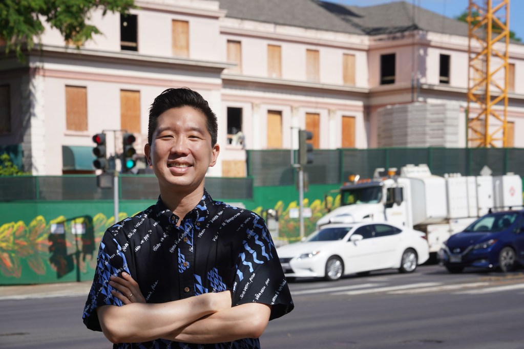 Senator Stanley Chang stands fronting the Atherton YMCA located along the University Avenue.
