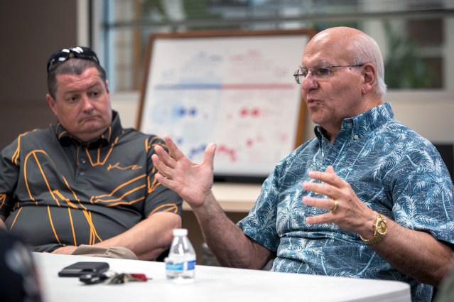 Honolulu Mayor Rick Blangiardi talks to the Civil Beat Editorial Board and reporters, Aug. 3, 2022, at Civil Beat's office.