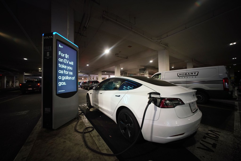 Volta electric car charging located at Ala Moana Shopping Center.