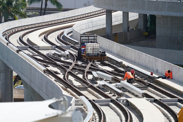 Rail construction at the Daniel K. Inouye International Airport.