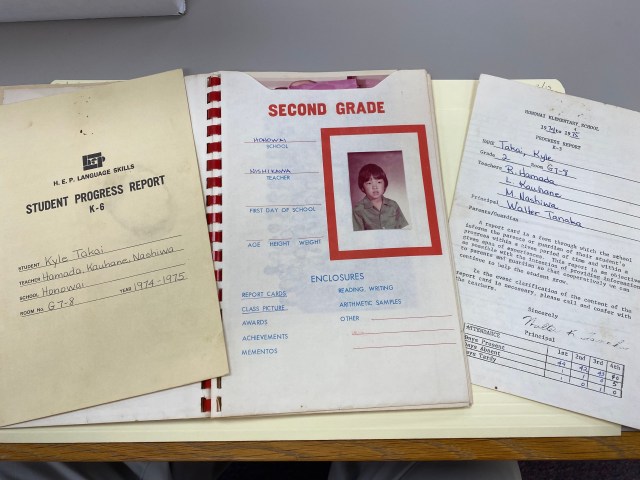 School memorabilia. From the K. Mark Takai Papers, part of the Hawaii Congressional Papers Collection at UH Manoa.