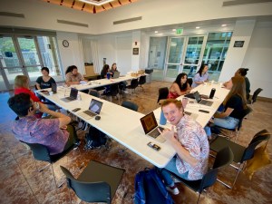 Civil Beat's pop-up newsroom at the Nanakuli Public Library, Nov. 2, 2022.