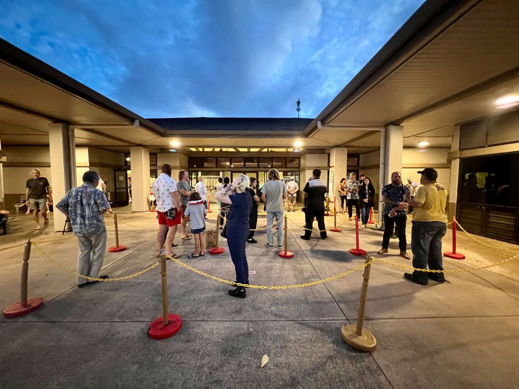 Maui County residents were waiting in line to vote as the polls prepared to close at 7 p.m., Tuesday.