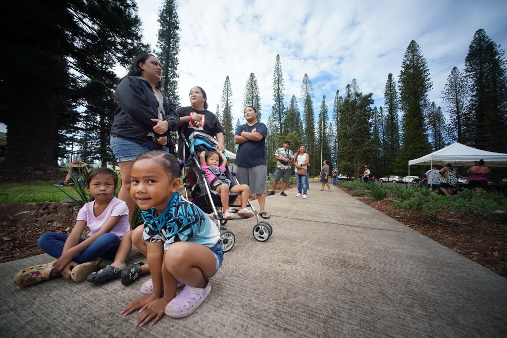 Members of the Nuesca family at the drawing for housing in the new Pulama Lanai's Hokuao housing on Lanai.