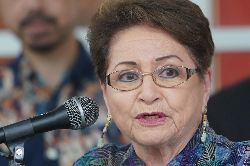 OHA Office of Hawaiian Affairs Chair Carmen Hulu Lindsey speaks to media about results from a recent forensic audit.
