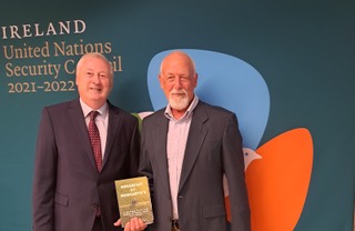 Lee Evsli, at right, at the UN summit in September 2022.