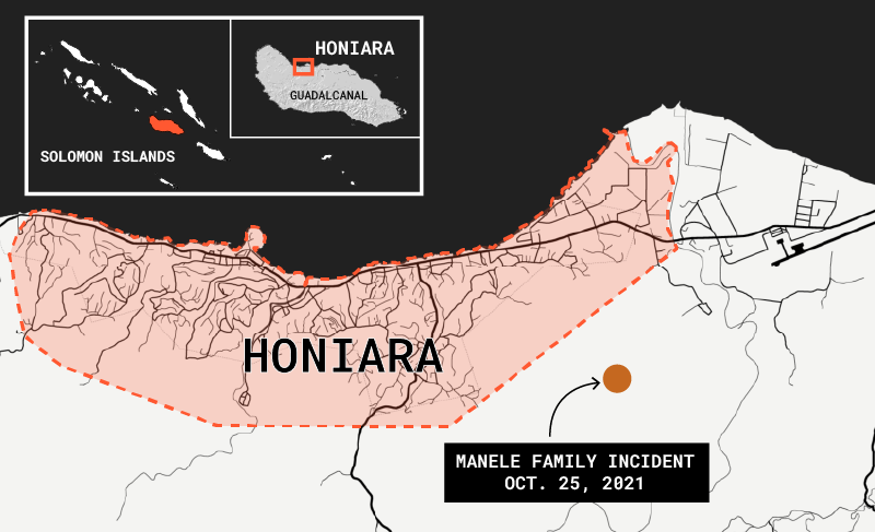 Map with the location of the UXO related incident on October 25, 2021